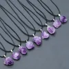 Natural Stone Irregular Amethyst Pendants Rough Healing Crystal Raw Ore Necklaces Men Women Jewellry