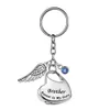 Customize Keychain Stainless Steel Key Rings Forever In My Heart Angel Wings Engraved Love Urn Ash Pendant Memorial Cat Urn