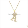 Pendant Necklaces Pendants Jewelry Design 26 Letters A-Z Zircon Crown Initial Alphabet Necklace Handsome Punk Hip-Hop Style Choker Chain G