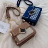 Vintage Female Square Messenger High Quality Leather Women Designer Handbag Brand Totes Lock Chain Shoulder Woven Bag X220331