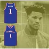 Nikivip Jimmy Butler 1 Tomball High School Cougars Blue White Red Retress Classic Basketball Jerse