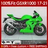 Injektionsmässor för Suzuki Green K17 GSXR 1000 CC 17 18 19 20 21 Kroppsarbete 146NO.48 GSXR1000 1000CC GSXR-1000 2017 2018 2019 2020 2021 GSX-R1000 17-21 OEM BODYS POSTY BLK BLK