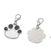 4 Colors Sublimation Blank Keychain Pendant Creative Cat Paw Shape Keychains Heat Transfer Key Chain DIY Pet Keyring ZZE13592