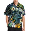 Erkekler Sıradan Gömlekler Tropik Baskı Banana Hawaii Gömleği Kısa Kollu Sokak Giyim Bluzları Erkekler Büyük Sizemen's