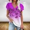 Mode Druck Damen T-shirt Lose Sommer frauen Tops T-shirt Farbverlauf Schmetterling Casual Bequem Plus Größe Frauen Tops 220511