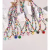 Colares pendentes Andy Color Discos de contas colorido colorido borboleta feita artesanal de vidro acrílico Strand feminino festeira de férias jóias