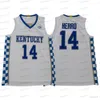 Kentucky Wildcats 0 Fox 11 John Wall Devin Booker Tyler Herro 12 Karl-Anthony Towns Royal White University Gestikte Jerseys Goede kwaliteit