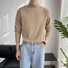 Spring Cotton Stand-Up Collar T-shirt män Slim Fashion Solid Color Casual T-shirt Men Korean Långärmad T-shirt Mens Top M-3XL T220808