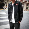 Partihandel 2022 Tonåringar Mäns japanska arbetskläder Jacka Korean Camoflage Loose Youth Black Denim Jacket Men's Casual Top Clothes T220816
