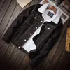 Мужские куртки мужчины черные джинсовые куртки Fece Jean Jackets Зимние теплые джинсовые пальто новое мав.