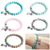 Men Gemstones Beaded Bracelets Charms Elephant Strand Women Healing Crystal Gorgeous Stretch Semi-Precious Stone 8MM Beads Bangle Jewelry