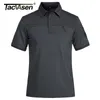 Tacvasen med 2 dragkedja Fick T-shirt herr taktiska militär kortärmad polo skjortor casual lagarbete golf toppar man kläder 220418