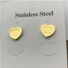 2022 Nya rostfritt stål Gold Silver Love Heart Letters Stud 10mm Fashion Personliga örhängen