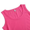 Kvinnor Bomull Ribed Tank Top T-shirt Sport Gym Mode Casual Ärmlös Tee Plus Size Stretchy Blouse M30284 220316