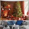 Ano Novo Santa Tapestry Holiday Christmas Tree Gifts Wall Tile Red Home Decoration J220804