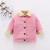 Småbarn Baby Boy Girl Lapel Collar Jackets Button Design Corduroy Coat Jacket Outwear With Pocket Kids Warm Top Clothing 1037 E3