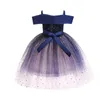 2022肩の王女のドレス子供服の女の子のイブニングウェディングパーティーガウン衣装子供の服3-10年Vestido