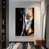 African Art Black and Gold Woman Wall Art Painting on Canvas Cuadros Scandinavian Lady Portret Posters and Prints Picture