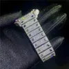 Moissanite Mosang Stone Diamond Watches Customization kan klara testet av mens automatisk mekanisk rörelse vattentät vakt4667231