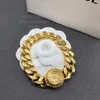 Gorgon grandi collane catena colore dorato marchio di lusso vintage placcato ciondolo 18K pendente di replica ufficiale in stile coppia di alta qualità2697