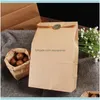 Wrap Event Festive Party Supplies Home Garden10pcs Brown Kraft Paper Bols Sacos de Presente Pacote Biscoitos Biscoitos Candros