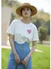 Frauen T-Shirt Baumwolle Frauen Ultraviolett Farbe Ändern Liebe Kurzarm Rundhals 2022 Sommer Süße Casual Weibliche T-shirtWomen der Phyl22