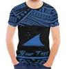 Erkek Tişörtleri Talep Üzerine Baskı Yaz Kısa Kollu Plaj T-Shirt Kabile Geometrik Dövme Erkekler İçin Crewneck Blue Spor Salonu