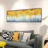 Golden Forest Print Peinture sur toile abstraite Affiches et impressions d'art mural nordique Décor moderne Images décoratives pour la conception de la maison