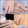 Band Rings Jewelry New Fashion Whale Tale Mermaid Clear Blue Sier Color Copper Finger Stackable Adjustable For Women Gift Dropship Drop Deli