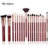 Outils de maquillage Pinceau de maquillage ensemble facial professionnel brosse base poudre fard à paupières ombre à paupières rouge cheveux mixtes 220423