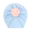 M473 spädbarn baby rose blomma hatt kepsar mössa elastiska mjuka mössa barn barn turban hattar