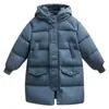2022 Nieuwe Winter Fashion Kids Girls Jacket Kinderen plus dik fluwelen jas Grote maagdelijke lang warme jas voor koude winter J220718