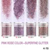 Nail Art Paillettes Poudre De Paillettes Ultra-fine + 1mm + 2mm + 3mm Petites Paillettes Ultra-mince Gradient Set WH0605