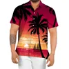 Camicie casual da uomo T-shirt bianca spessa da esterno blu T-shirt da uomo primavera estate floreale spiaggia tropicale abbottonatura corta pagliaccetto TeeMen's Eldd22