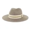 Cappelli a tesa larga Moda Donna Estate Paglia Maison Michel Cappello da sole per elegante spiaggia all'aperto Papà Cappellino da sole Panama Fedora Oliv22