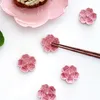 Flatware Sets Japanese Sakura Flover Chopsticks Holder Ceramic Chopstick Kitchen Supplies Home Tableware Ornaments CraftFlatware