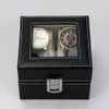 Titta på lådor Fall 1/2/3/6 rutnät Watch Box Pu Leather Watch Case Holder Organizer Storage Box för kvartsklockor smycken Boxar Display Gift 230206