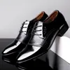 IMAXANNA Men Casual Oxford Formal Shoes Fashion Male Genuine Leather Shoes Lace Up Dress Shoe Pointed Toe Black High Quality 220321