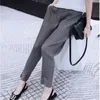 Pantalon à mode plissé Miyake, couleur unie, grande taille, ajustement slim, pantalon décontracté urbain, pantalon féminin divisé 220325