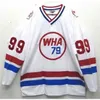 CEUF 99 Wayne Gretzky 1979 WHA All Star Hockey Jersey Embroidery Stitched任意の番号と名前のジャージをカスタマイズ
