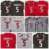 NCAA College 5 Patrick Mahomes II Football Jersey University Oddychaj All Szyged Team Color Red Black Grey White dla fanów sportu Pure Cotton Doskonała jakość