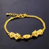 Gliederkette Vietnam Alluvial Gold Double Pixiu Armbänder Fashion Concise Cooper Alloy Für Frauen JewelryLink