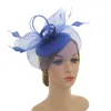 Plume de mariée maille cheveux accessoires haut-de-forme dames grand bandeau pince chapeau chanvre fil rétro mode élégante casquette fête de mariage