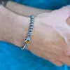 Strand pärlstav strängar mäns hematit flätade armband vintage silverfärg örn klo tiger ögon natursten helande smycken