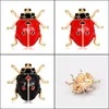 Pins Brooches Jewelry Fashion Animal Red Bee Female Cute Insect Beetle Cor Seven-Star Ladybug Pin Suit Collar Brooch Accessories Drop Deliv