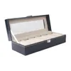 Kits d'outils de réparation Fashion 6 Slot Watch Box Case Holder Vitrine verrouillable - Couvercle en verre Hele22