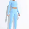 Sexy Fitness Yoga Sport Clothing Suit High Waist Hip Lift Running Leggings Gym Seamless Knitted Top Activewear Pants J220706