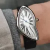 Zegarek mężczyzn mężczyzn Sapphire Crystal Quartz Watch Oryginalny surrealizm Art Design Wristwatch Waterproof ze stali nierdzewnej Irregula270s