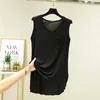 Women's Tanks & Camis Summer Mid-length Tank Tops Modal V-neck Sleeveless Black Crop Top Solid Color Basic Shirt Clothing For Women Streetwe