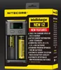 100% authentique Nitecore NEW I2 chargeur de batterie universel pour 18650 16340 26650 14500 22650 18490 18350 26500 batterie écran LCD avec câble de chargement